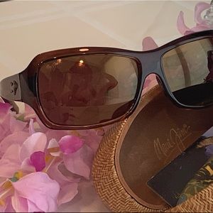 Maui Jim Palms Polarized Bronze Sunglasses. Authentic Made in Italy. MJ111-01